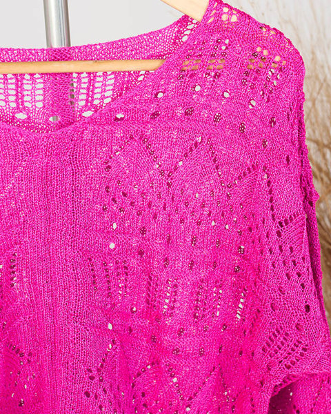 Caurspīdīgs sieviešu trikotāžas fuksijas džemperis - Apģērbs