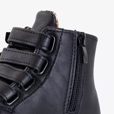 Czarne dziecięce sportowe sneakersy z kokardkami Pantloye - Obuwie
