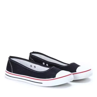Czarne tenisówki typu slip on Seath - Obuwie