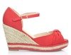 Czerwone sandały na koturnie Baruma - Obuwie
