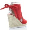 Czerwone sandały z cholewką - Obuwie