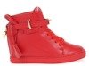 Czerwone sneakersy na krytym koturnie Asuena - Obuwie