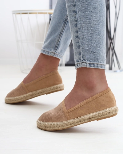 Gaiši brūnas sieviešu espadrilles Mesiella - Apavi