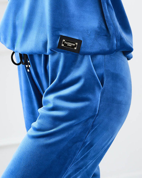 Kobalta krāsas sieviešu sporta komplekts ar dekoratīvu plāksteri - Apģērbs