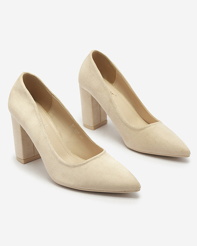 Krēmkrāsas krāsas sieviešu eko zamšādas pastpumpuri Duttos- Footwear