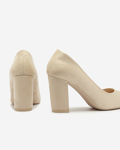 Krēmkrāsas krāsas sieviešu eko zamšādas pastpumpuri Duttos- Footwear