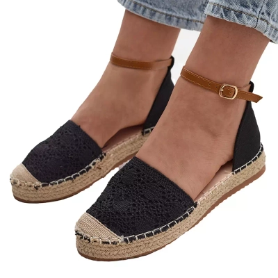 Melnas sieviešu espadrilles Sarcoo- Footwear