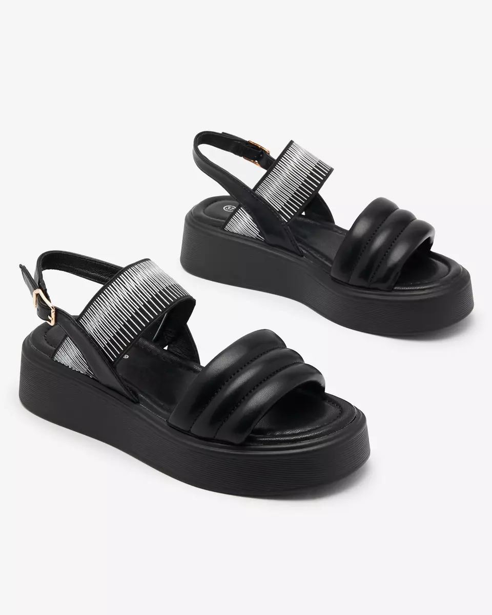 Melnas sieviešu sandales uz biezākas zoles Uvino- Footwear