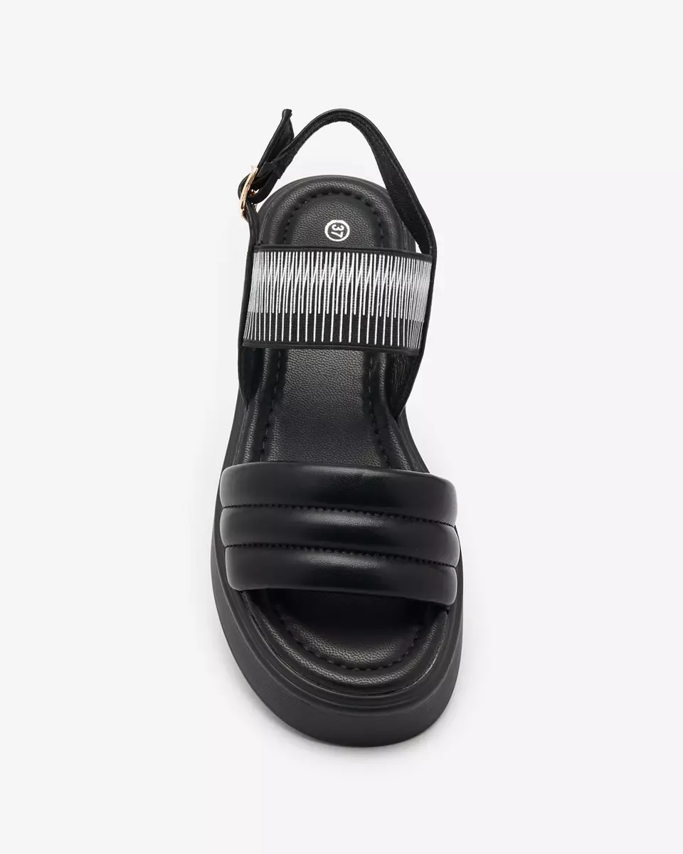 Melnas sieviešu sandales uz biezākas zoles Uvino- Footwear