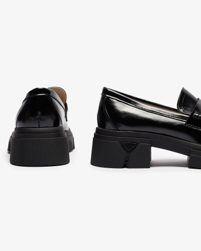 Melni sieviešu eko ādas mokasīni Sepop- Footwear