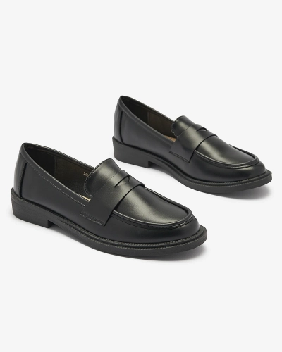 Melni sieviešu mokasīni no eko ādas Zibom- Footwear