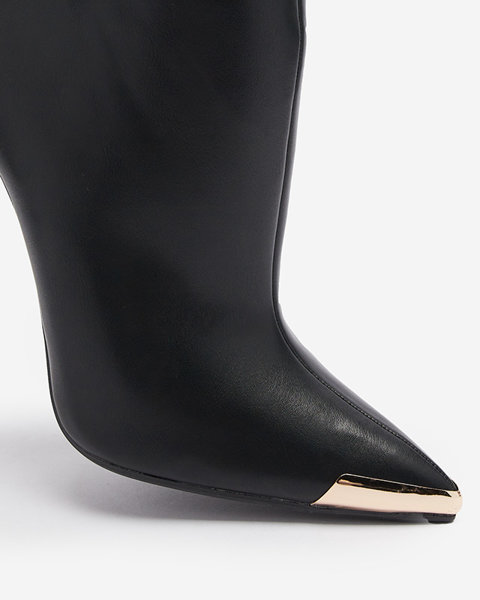Melni sieviešu stiletto zābaki Stevib- Footwear