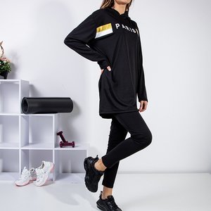 Melns sieviešu sporta komplekts ar uzrakstu - Apģērbs