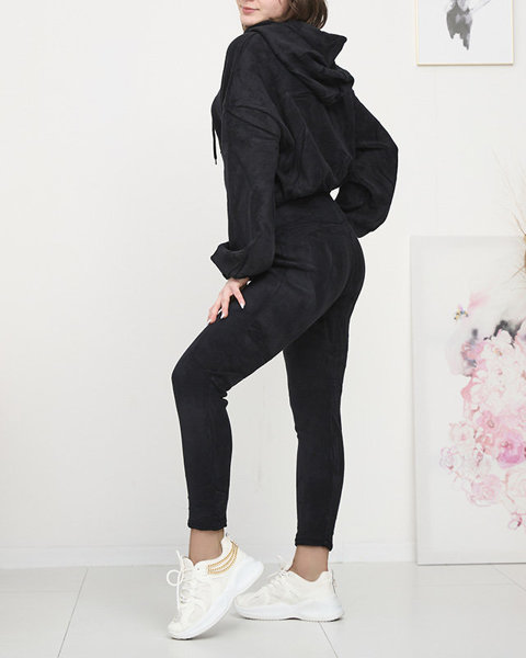 Melns sieviešu sporta komplekts džemperis un legingi - Apģērbs