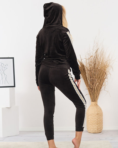 Melns sieviešu treniņtērpa komplekts ar svītrām - Apģērbs
