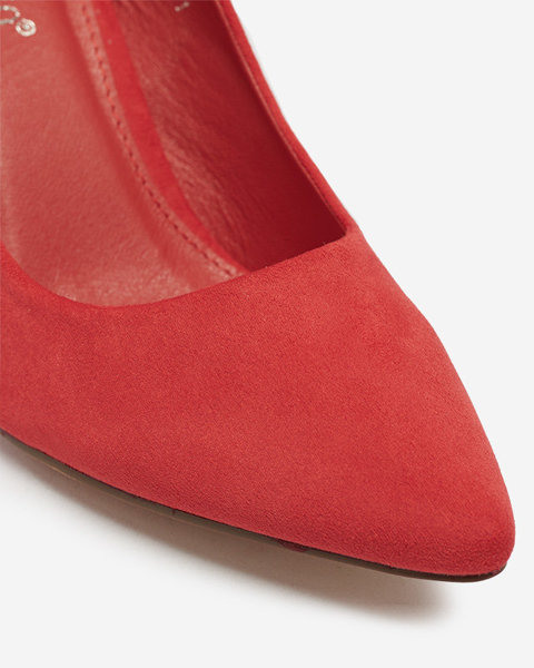 OUTLET Klasiski sieviešu stiletto kurpes ar smailu kāju sarkanā krāsā Qerma- Footwear