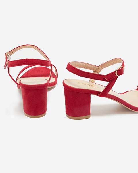OUTLET Sarkanas sieviešu sandales uz staba Usopi- Footwear