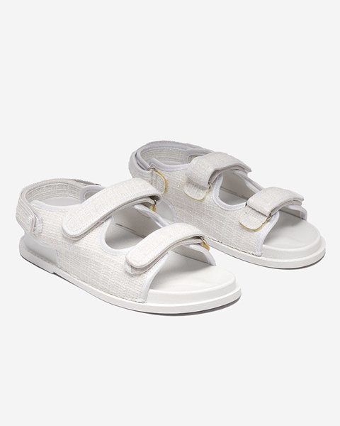 OUTLET Sieviešu balta auduma sandales Desotty- Footwear