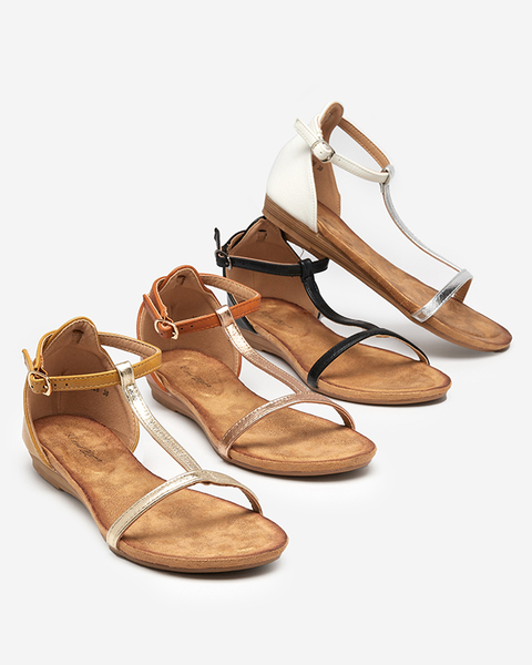 OUTLET Sieviešu baltas sandales ar eko-zamšādas ieliktni Selione - Shoes