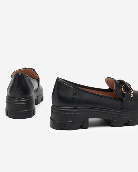 OUTLET Sieviešu melnas kurpes ar biezu zoli ar Simero apdari - Apavi