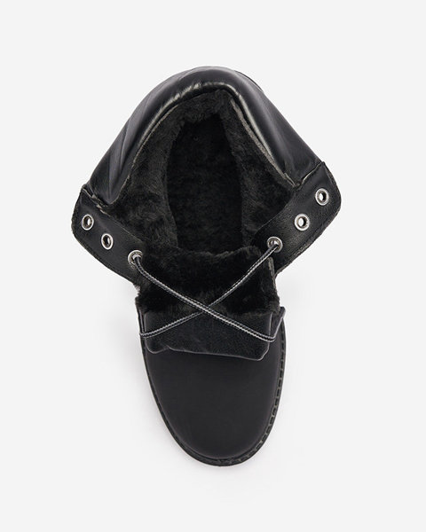 OUTLET Sieviešu siltinātie trapper zābaki melnā krāsā Fanhet- Footwear