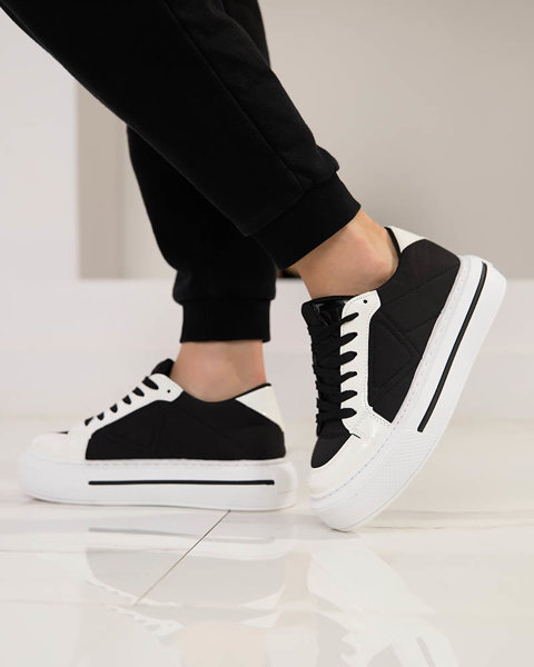 OUTLET Sieviešu sporta kedas baltā un melnā krāsā Smaqo- Footwear