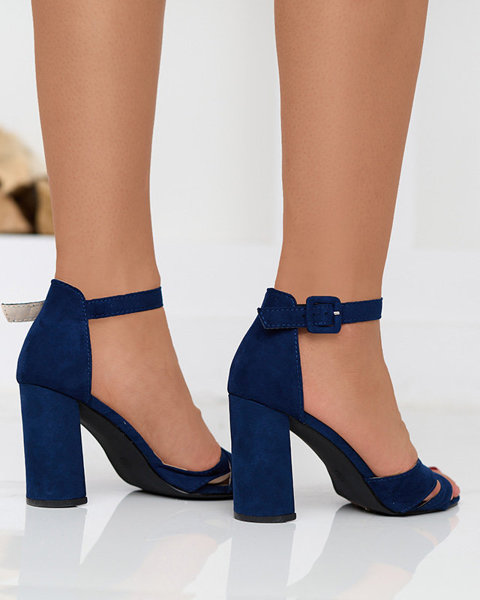 OUTLET Tumši zilas sieviešu sandales uz Lexyra staba - Apavi