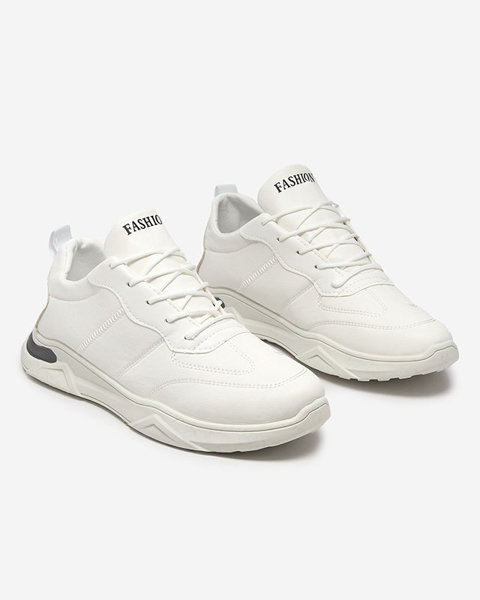 OUTLET Vīriešu eko-ādas sporta apavi baltā krāsā Frossg- Footwear