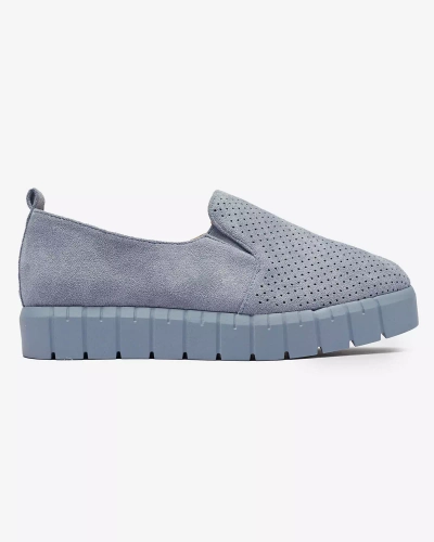 Openwork sieviešu zilas slip on kedas Cegeti - Apavi