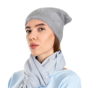 Pelēka kažokādas ziemas cepure sievietēm - Aksesuāri