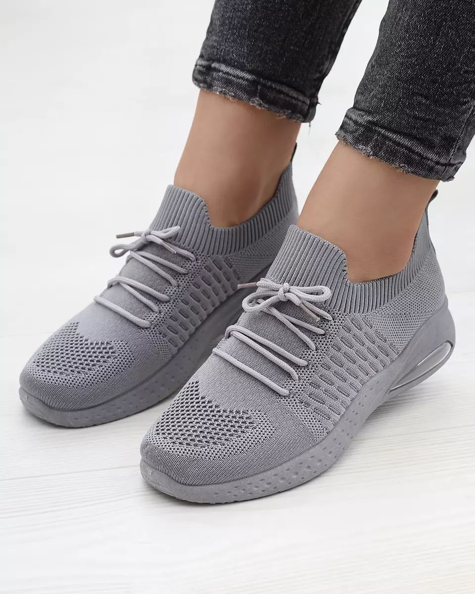 Pelēki sieviešu auduma sporta apavi Tarafa- Footwear