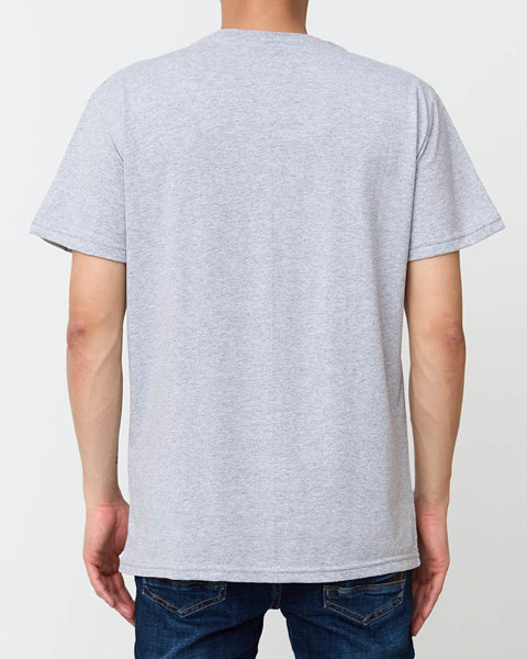 Pelēks moderns vīriešu t-krekls ar apdruku - Apģērbs