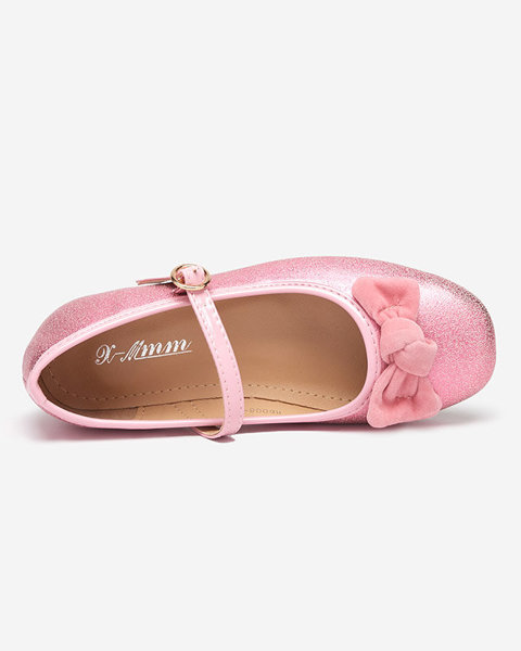 Rozā meiteņu balerīnas ar jostiņu Mosupi Footwear