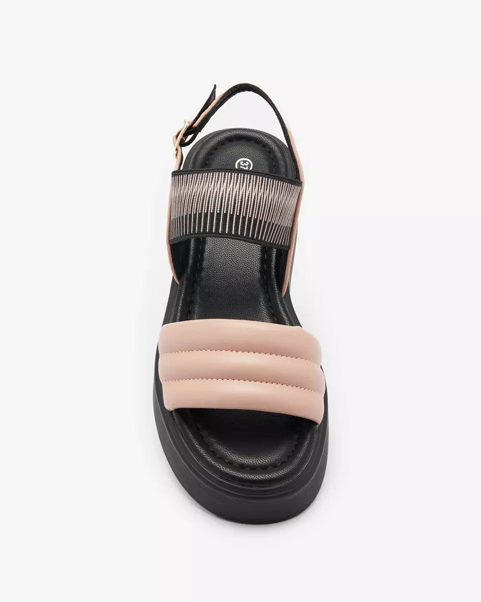 Rozā un melnas sieviešu sandales uz biezākas zoles Uvino- Footwear