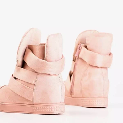 Różowe sneakersy na krytym koturnie Brisbane - Obuwie