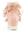 Różowe sneakersy z frędzlami na krytym koturnie Kennedy - Obuwie