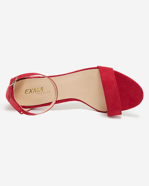 Sarkanas sieviešu sandales uz Nelino staba - Apavi