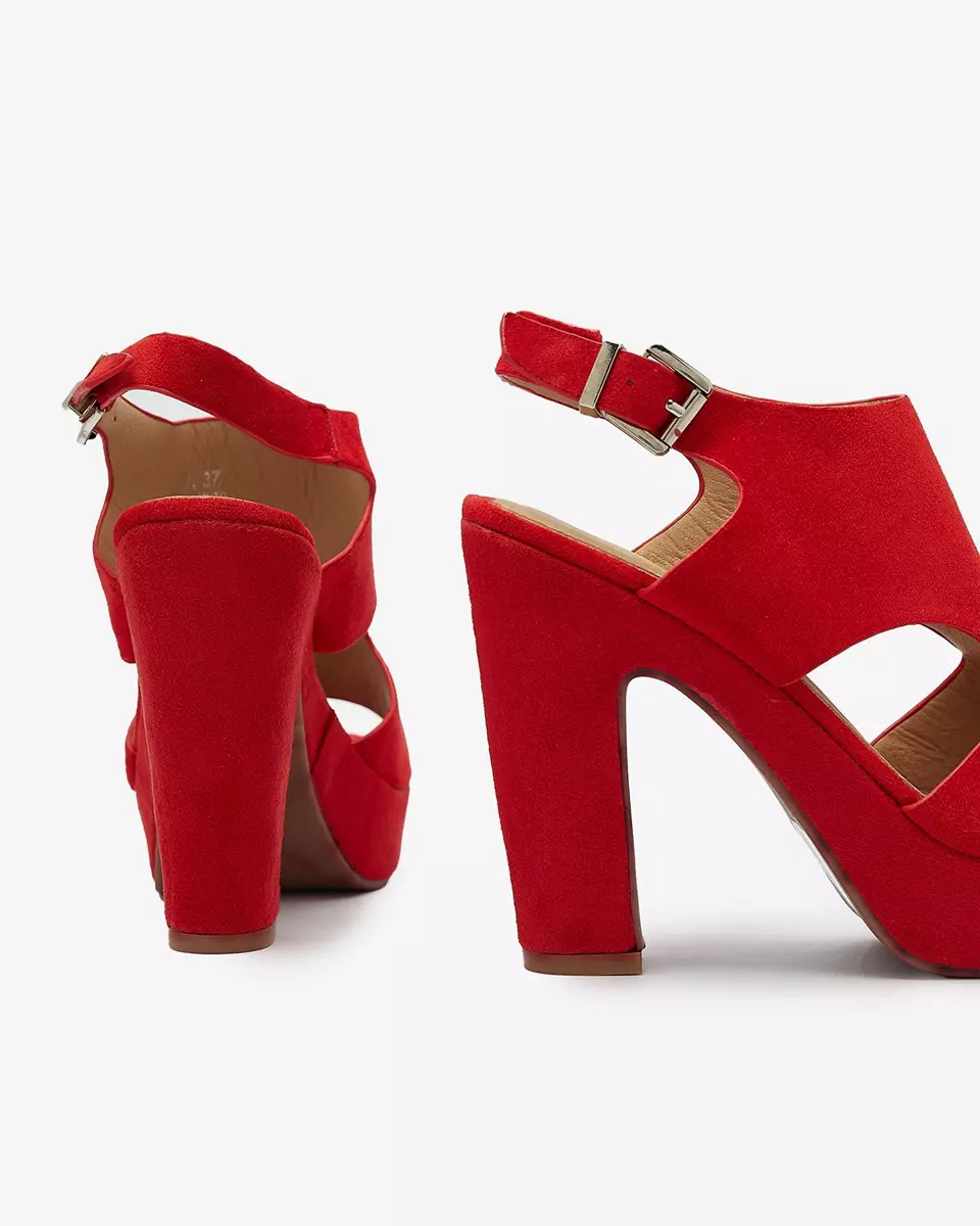 Sarkanas sieviešu sandales uz kājiņas Lamiess - Apavi
