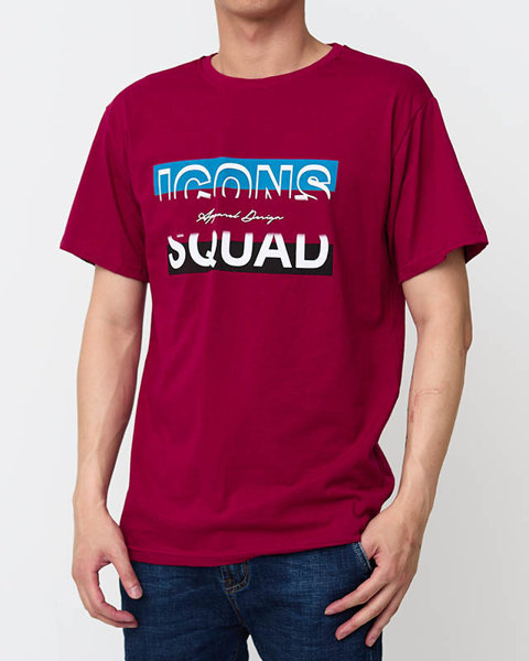 Sarkanbrūns vīriešu t-krekls ar apdruku - Apģērbs