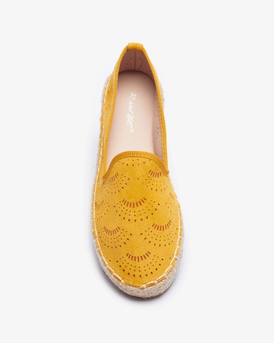 Sieviešu ažūra espadrilles dzeltenā krāsā Uliaki - Apavi