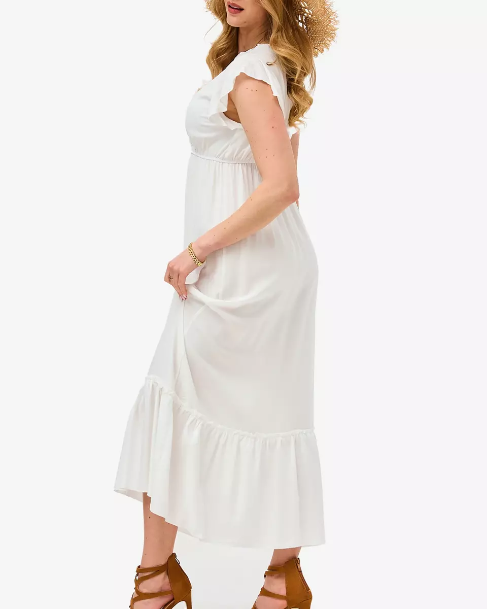 Sieviešu balta gara kleita ar mežģīnēm - Apģērbi