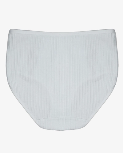 Sieviešu biksītes ar rievām baltā krāsā PLUS SIZE - Apakšveļa