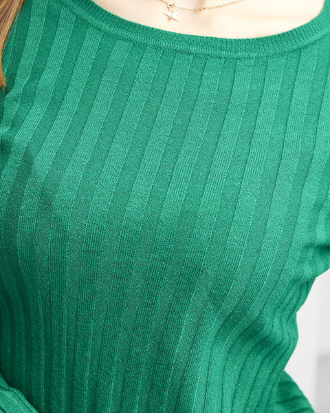 Sieviešu džemperis ar apaļu apkakli zaļš- Apģērbs