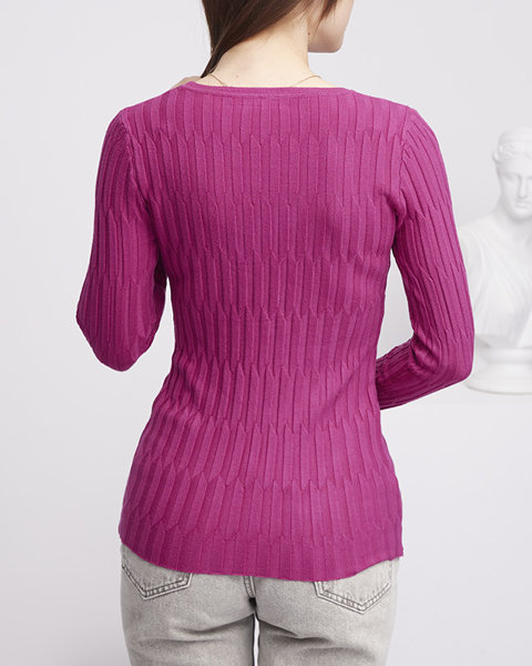 Sieviešu džemperis ar fuksijas rievojumiem - Apģērbs