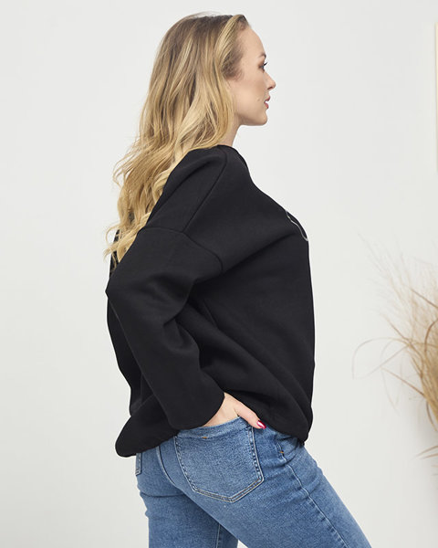 Sieviešu džemperis ar uzrakstu melnā krāsā- Apģērbs