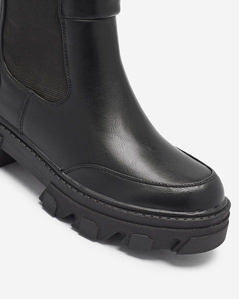 Sieviešu eko-ādas augstpapēžu augstpapēžu zābaki melnā krāsā Ohirca- Footwear