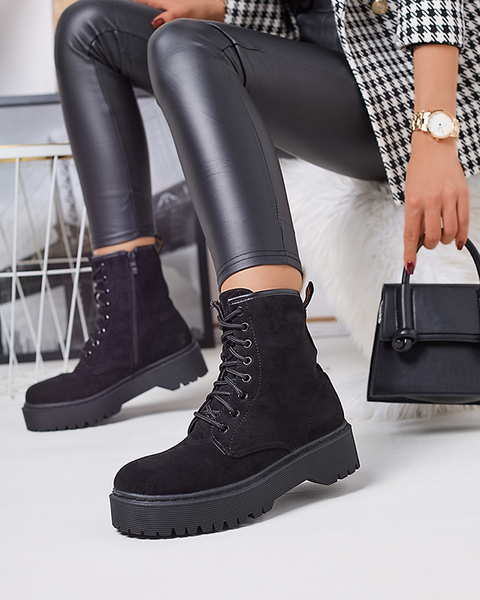 Sieviešu eko-ādas bagger zābaki melnā krāsā Fefillo- Footwear