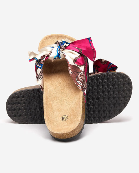 Sieviešu fuksijas sandales ar modernu auduma virsu Laneso - Apavi