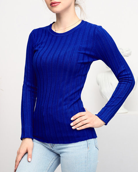 Sieviešu kobalta svītrains džemperis - Apģērbs
