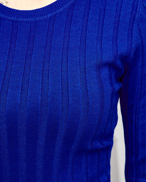 Sieviešu kobalta svītrains džemperis - Apģērbs